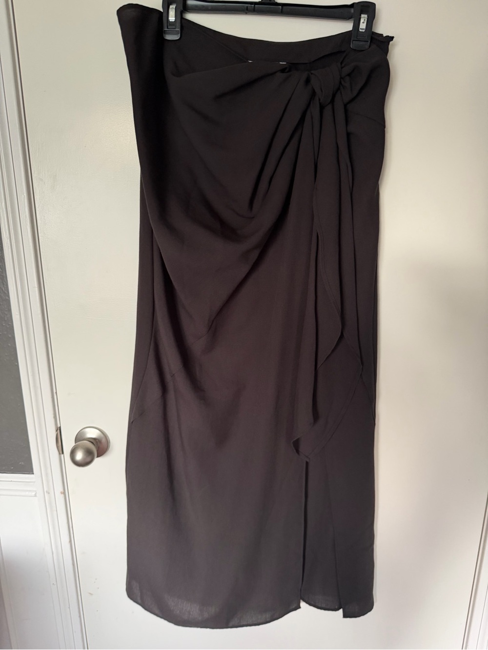 Dark Grey Linen Side Knot Skirt